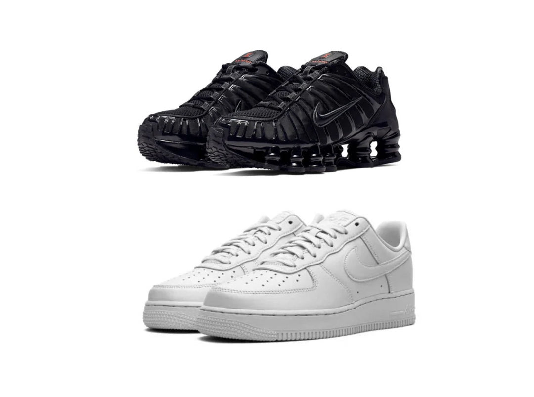 BLACK NIKE SHOX TL X NIKE AIR FORCE 1