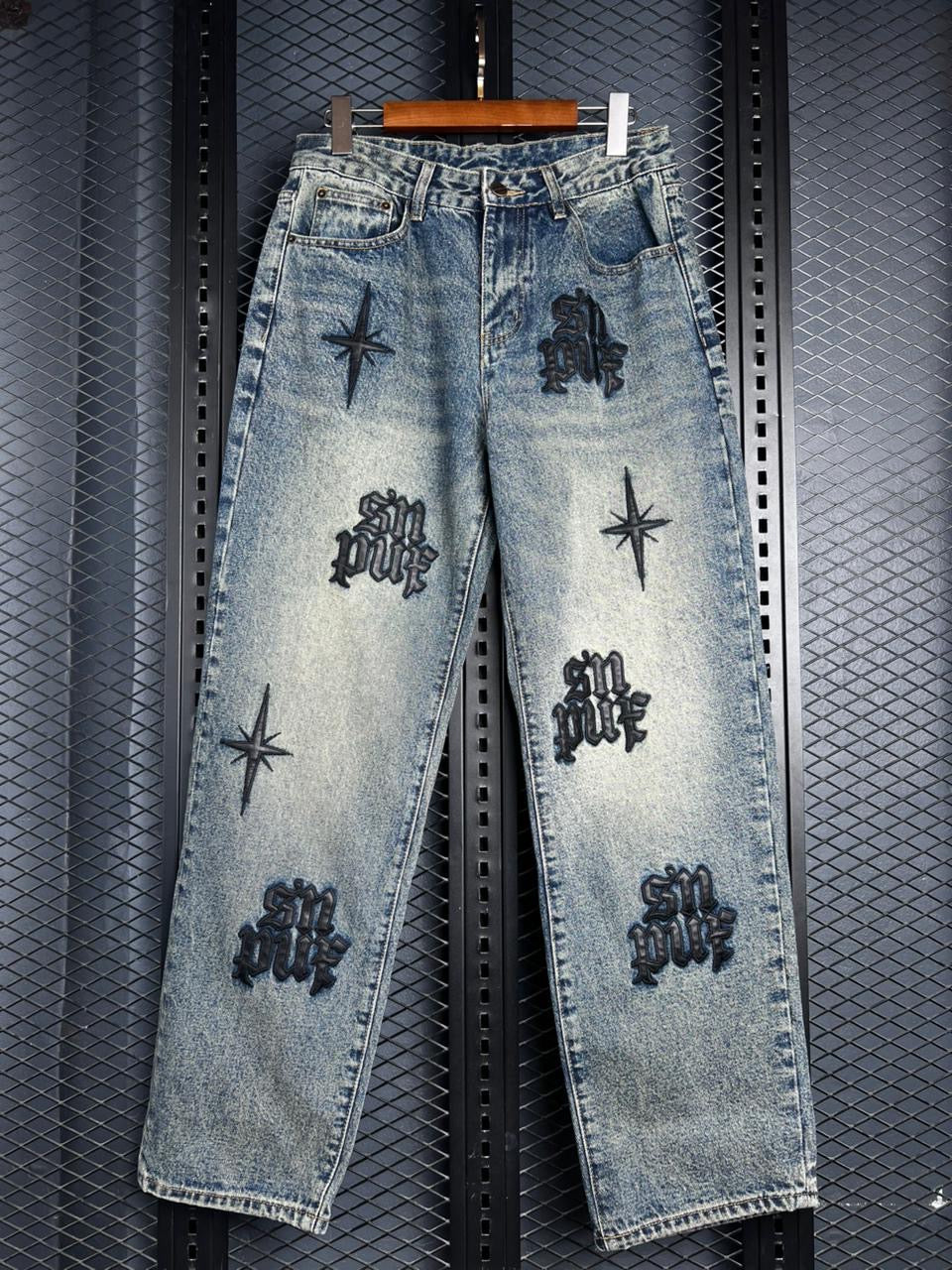 “SIN PURE” GRAPHIC BAGGY JEANS