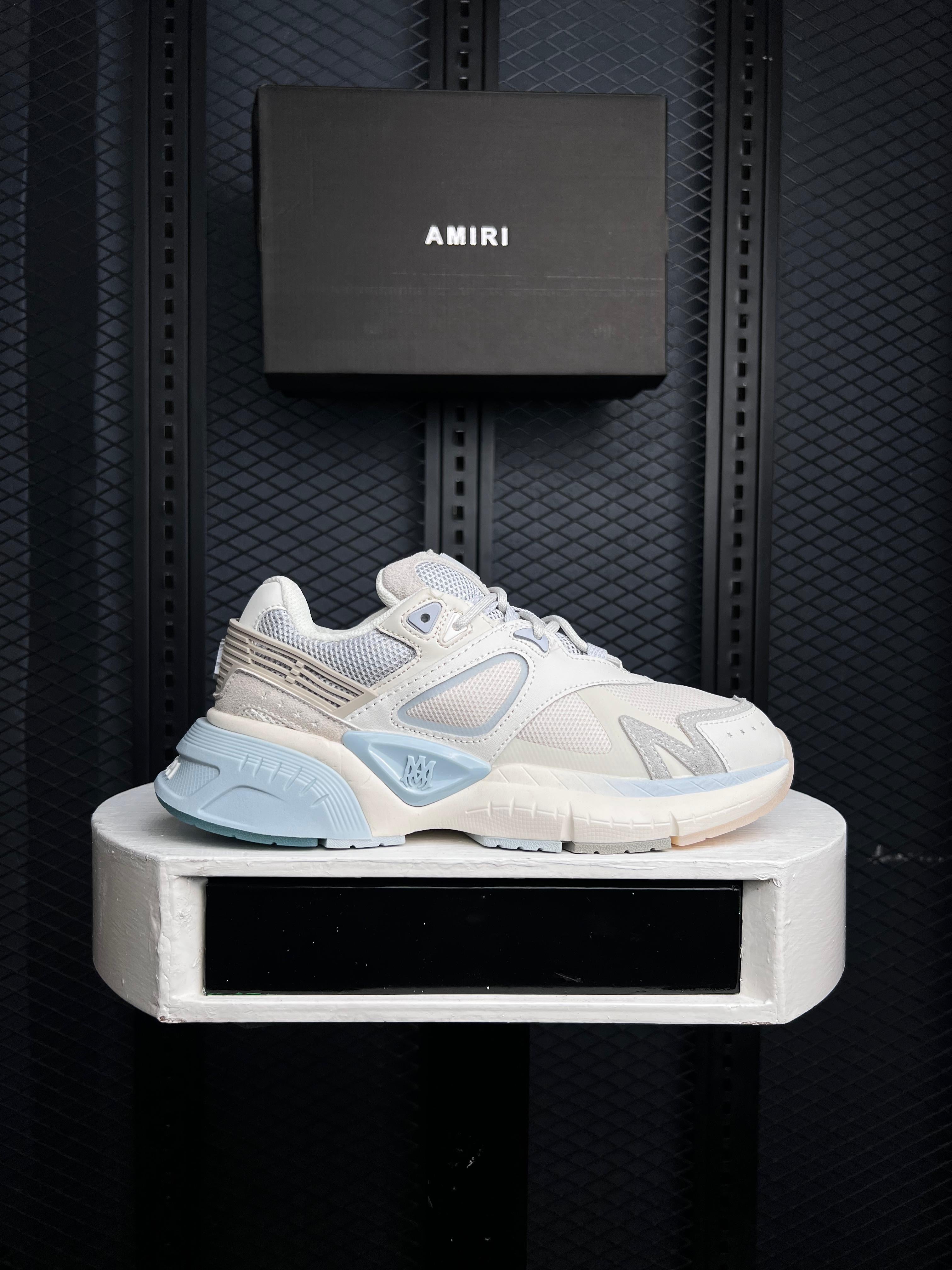AMIRI MA RUNNER SNEAKERS WHITE BLUE