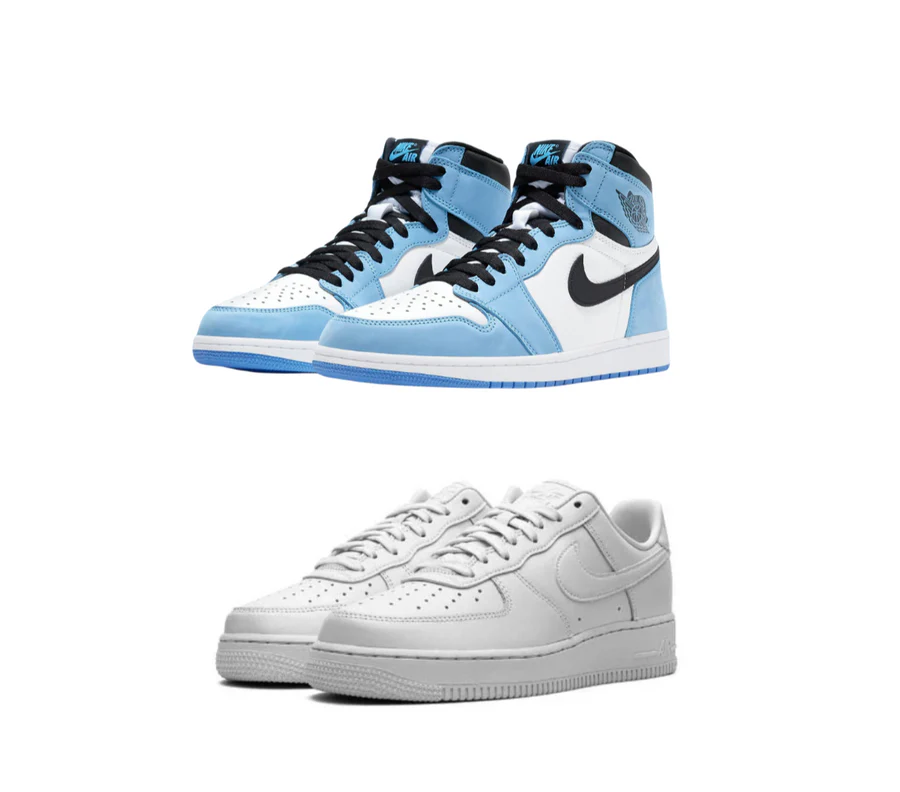 AIR JORDAN 1 “UNIVERSITY BLUE” X AIR FORCE 1